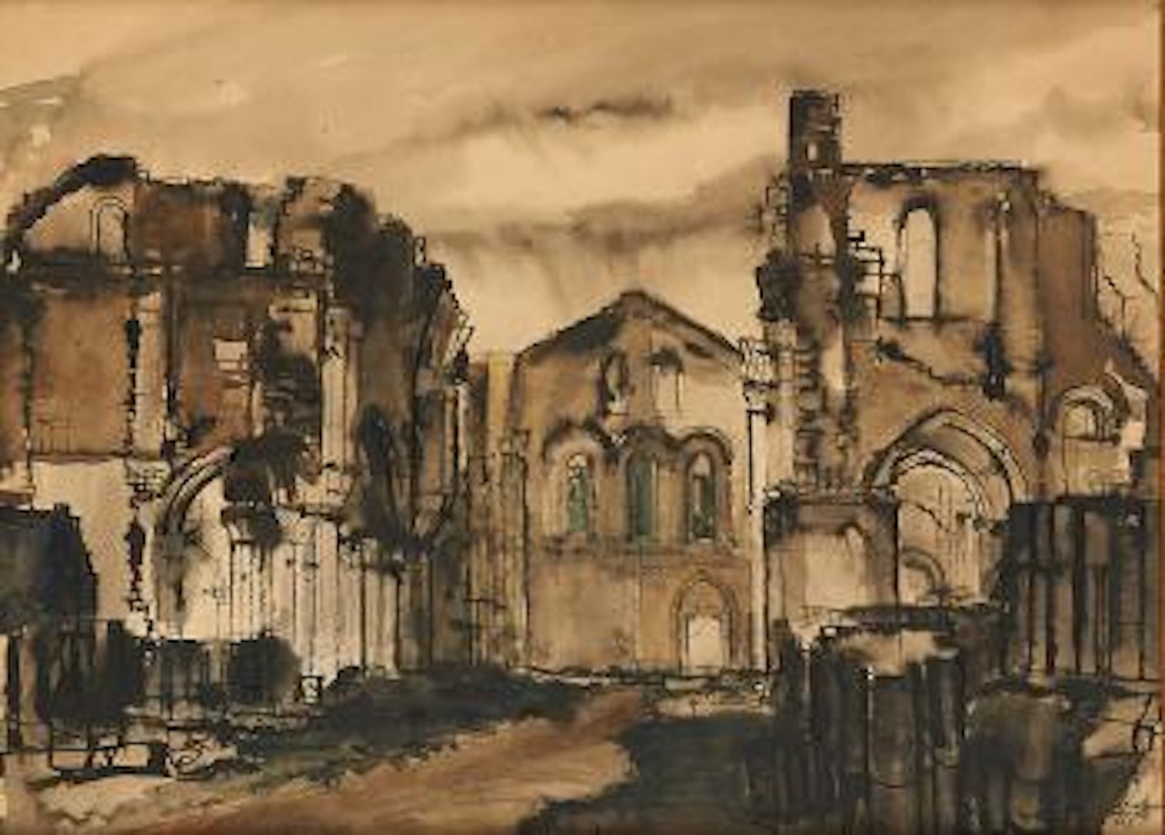 Vue des ruines de l’Abbaye d’Orval by Paul Delvaux