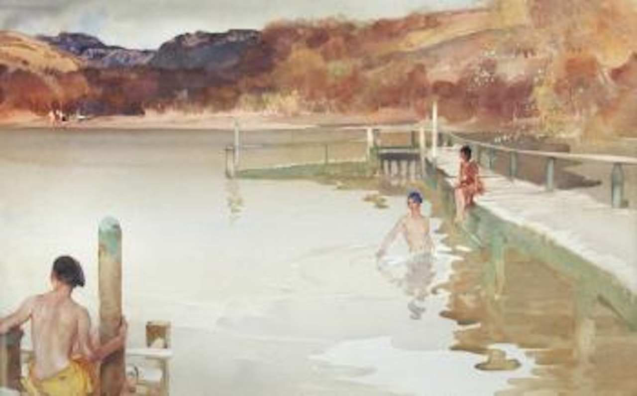 Girl in Blue Bathing Cap by William Russell Flint