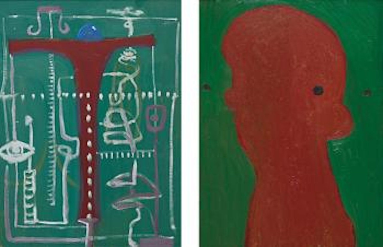 (i) Abstraction; (ii) Red Face by George Condo