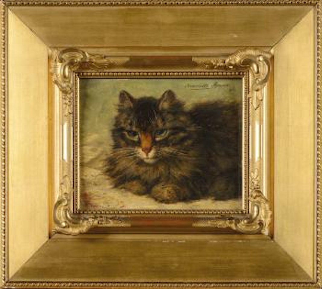 Chat couché by Henriette Ronner-Knip
