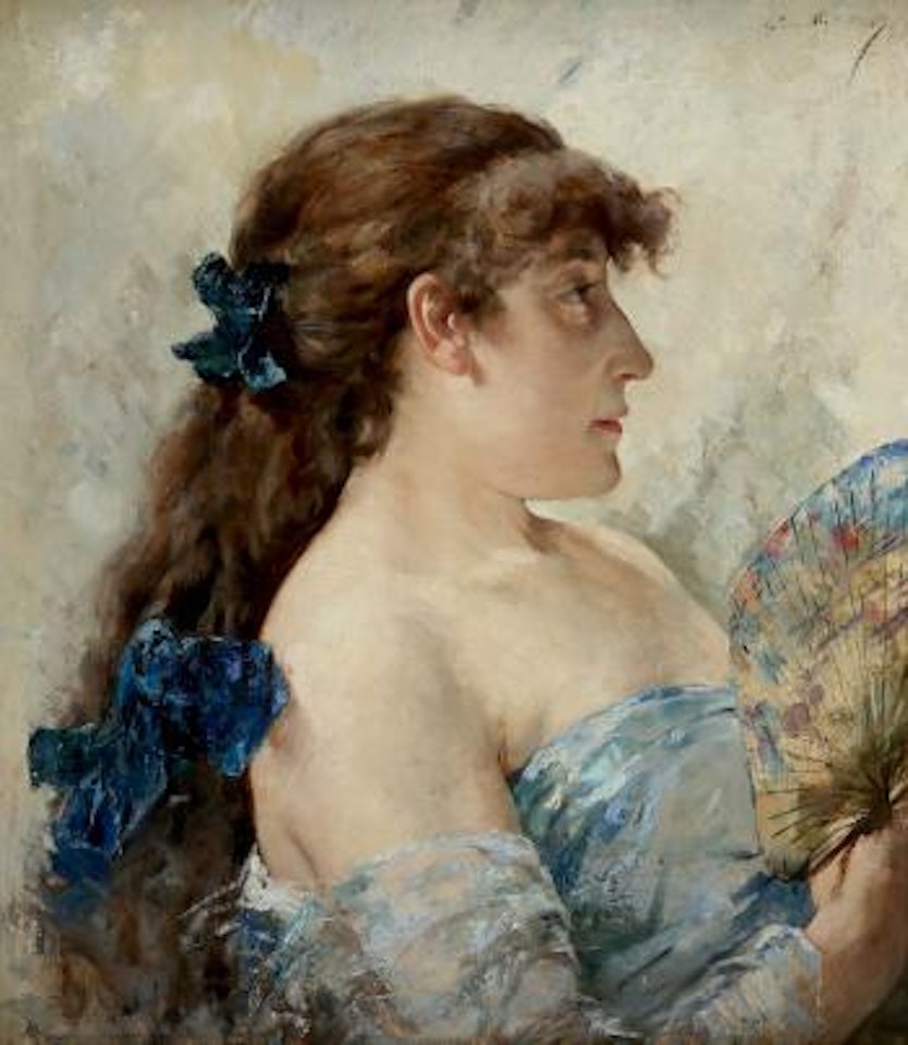 La Dame à L'éventail (Portrait of the Actress Sarah Bernhardt) by Theo van Rysselberghe