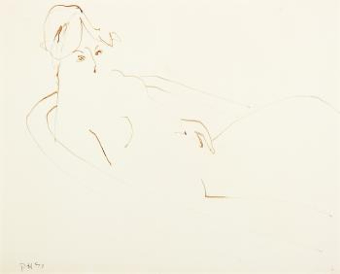 Nude in bath by Ralph Hotere