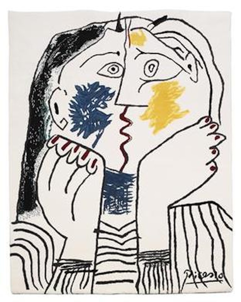 A wall carpet based on Pablo Picasso’s “Tête appuyée sur mains” by Pablo Picasso