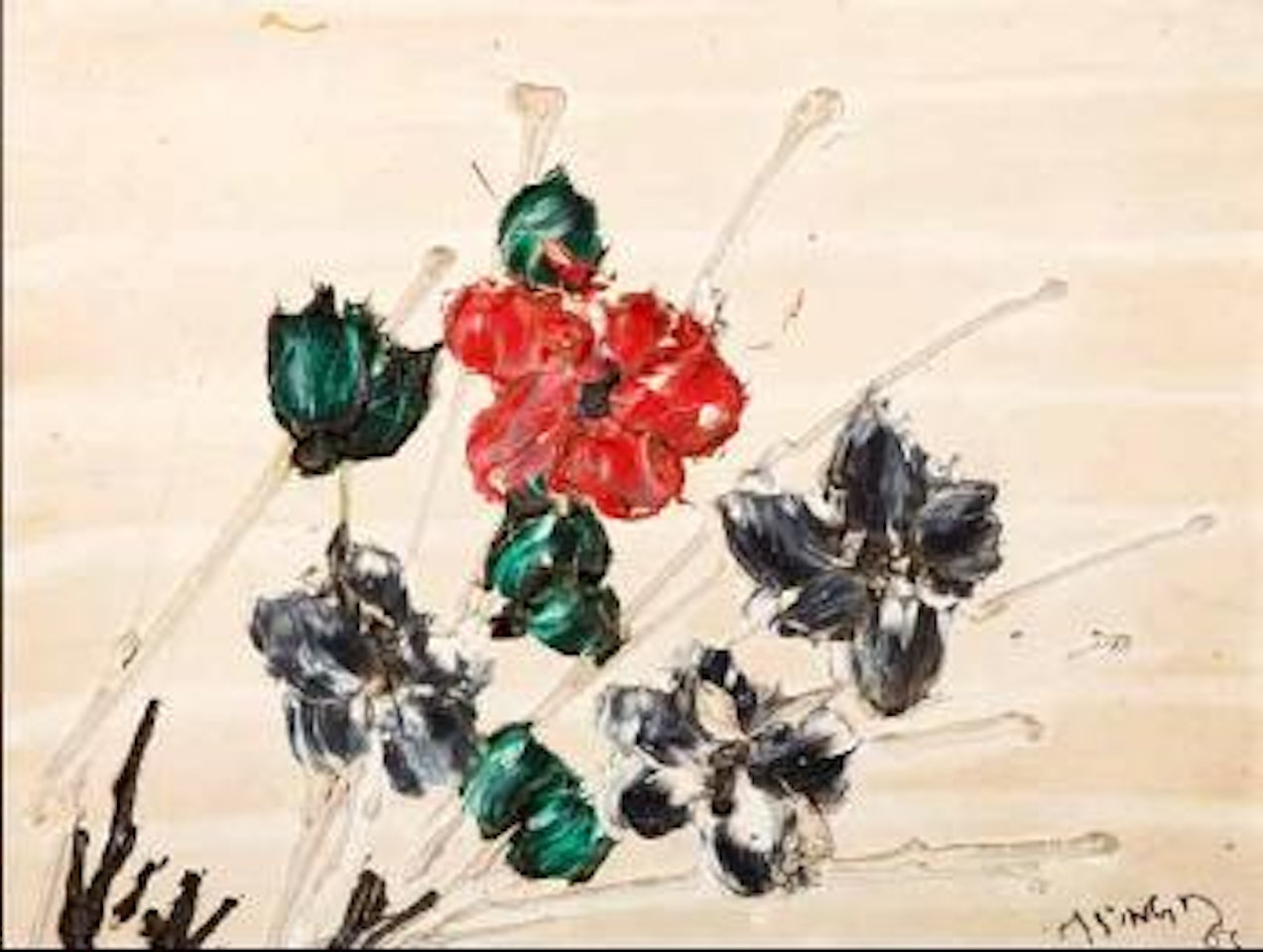 (a) Flowers in white background; (b) White flowers in green background by Thanos Tsingos