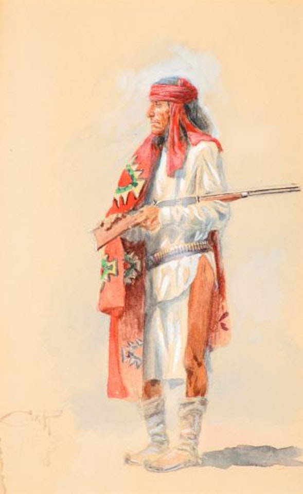 Apache Warrior (1907) by Charles M Russell