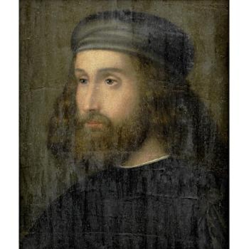 Portrait of a gentleman, bust-length, in a black coat and cap by Giovanni Bellini