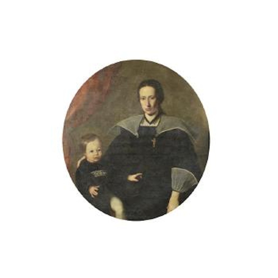 Portrait of a lady and her son, half-length, in black costume by Carlo Ceresa
