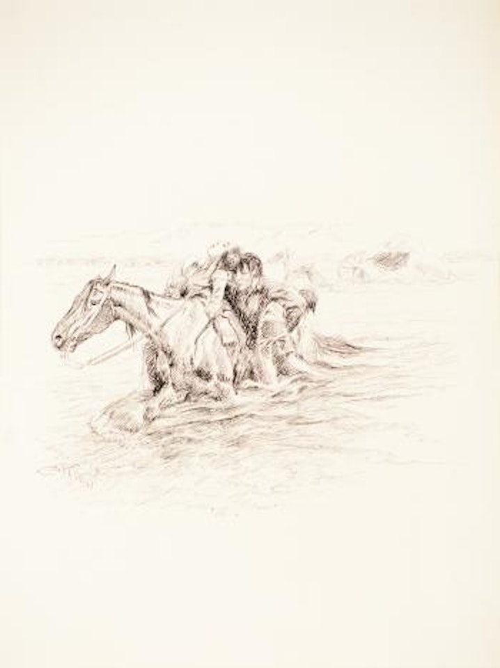 The Rescue (circa 1913) by Charles M Russell