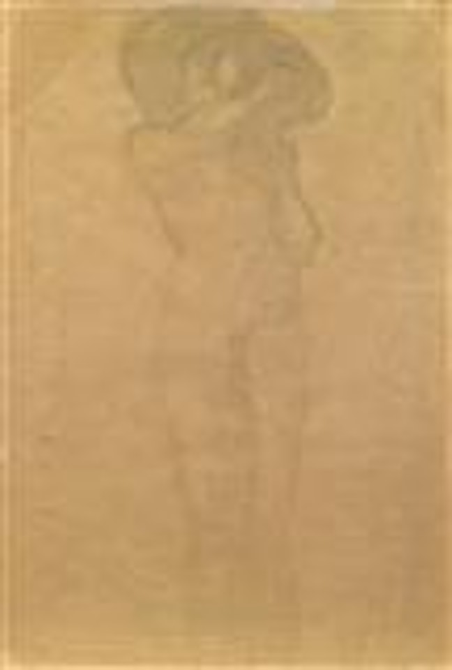 Standing female nude with raised arm by Gustav Klimt
