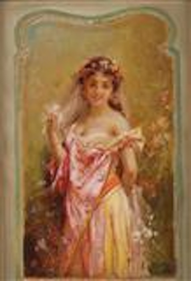 Girl with Garland of Flowers in her Hair by Hans Zatzka