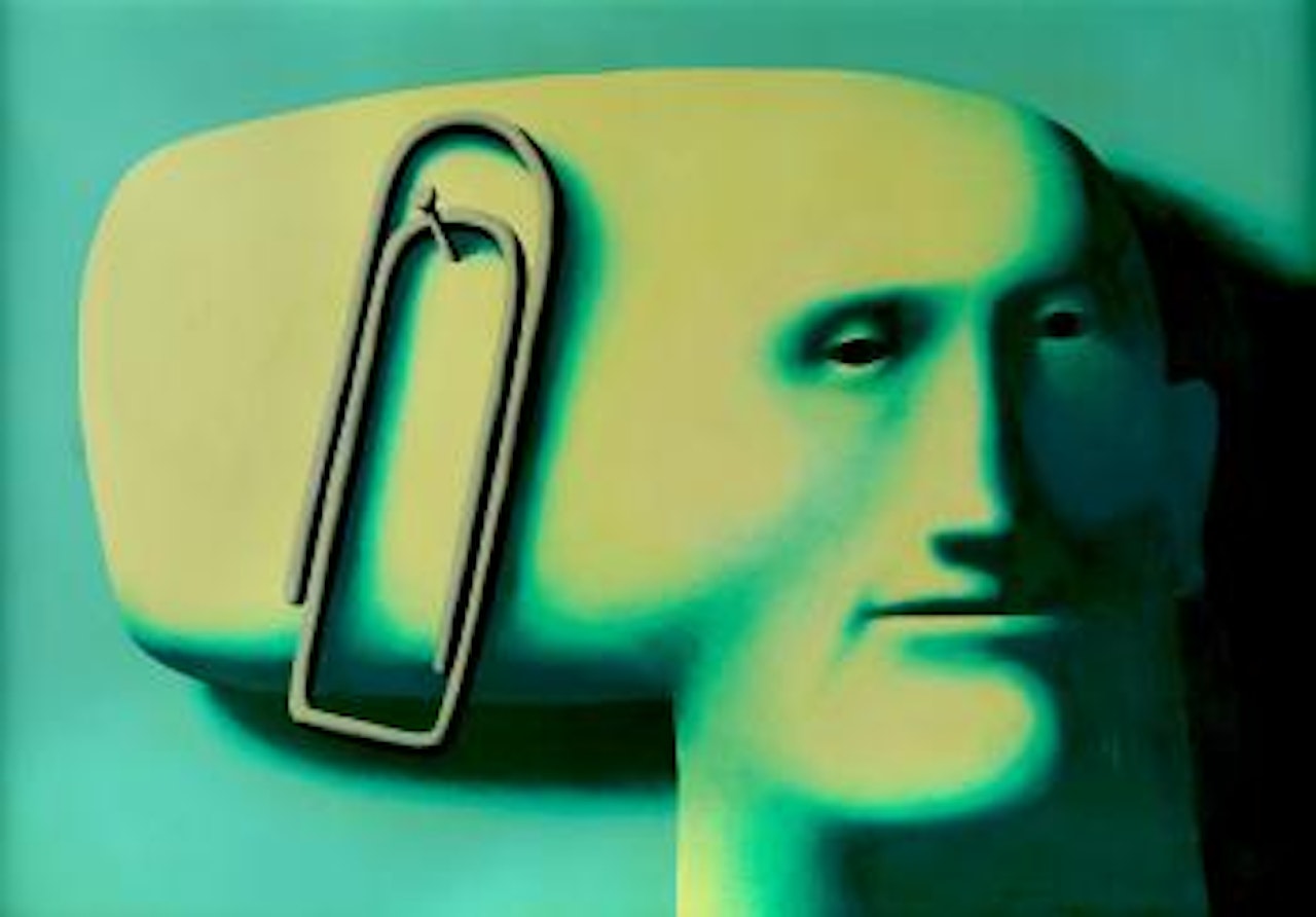 Face with paperclip by Oleg Tselkov