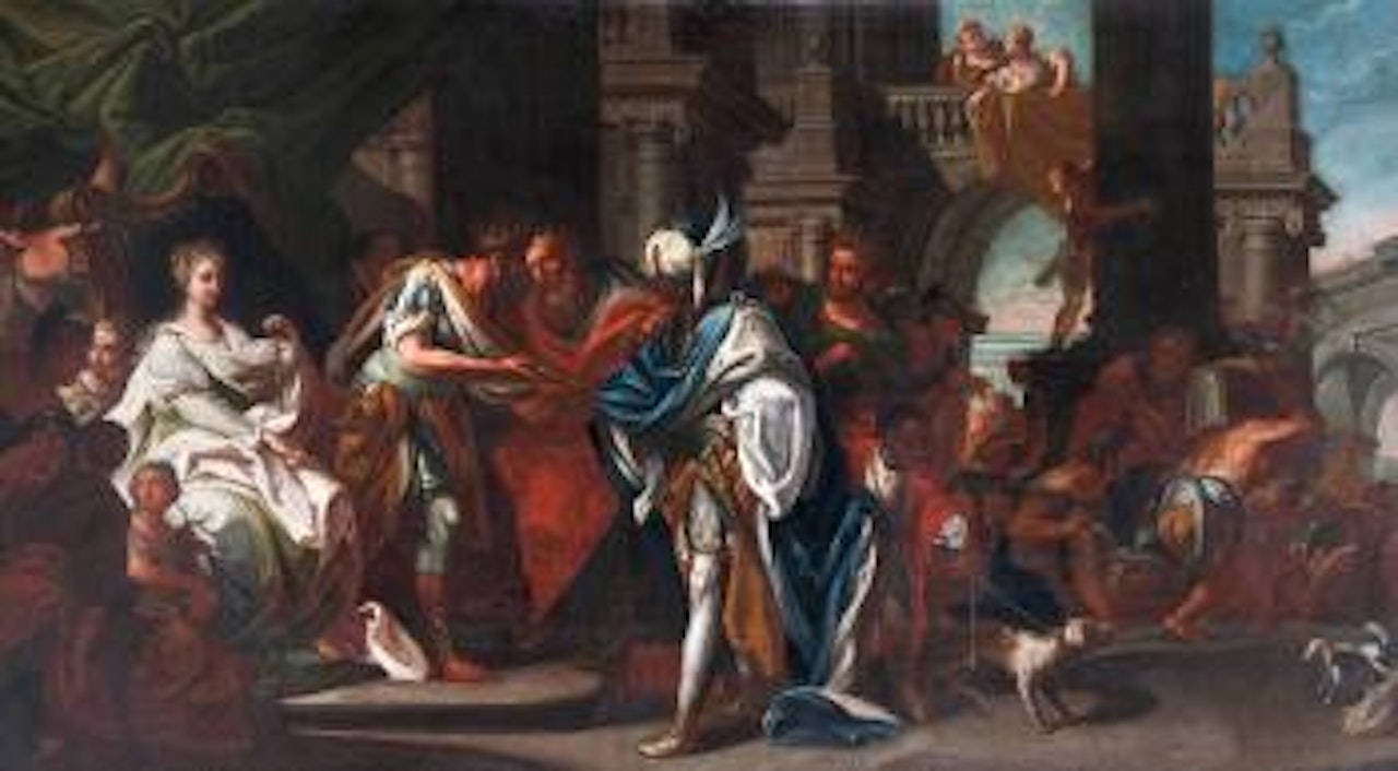 Scène historique (probablement une scène de la vie de la reine Esther) by Italian School