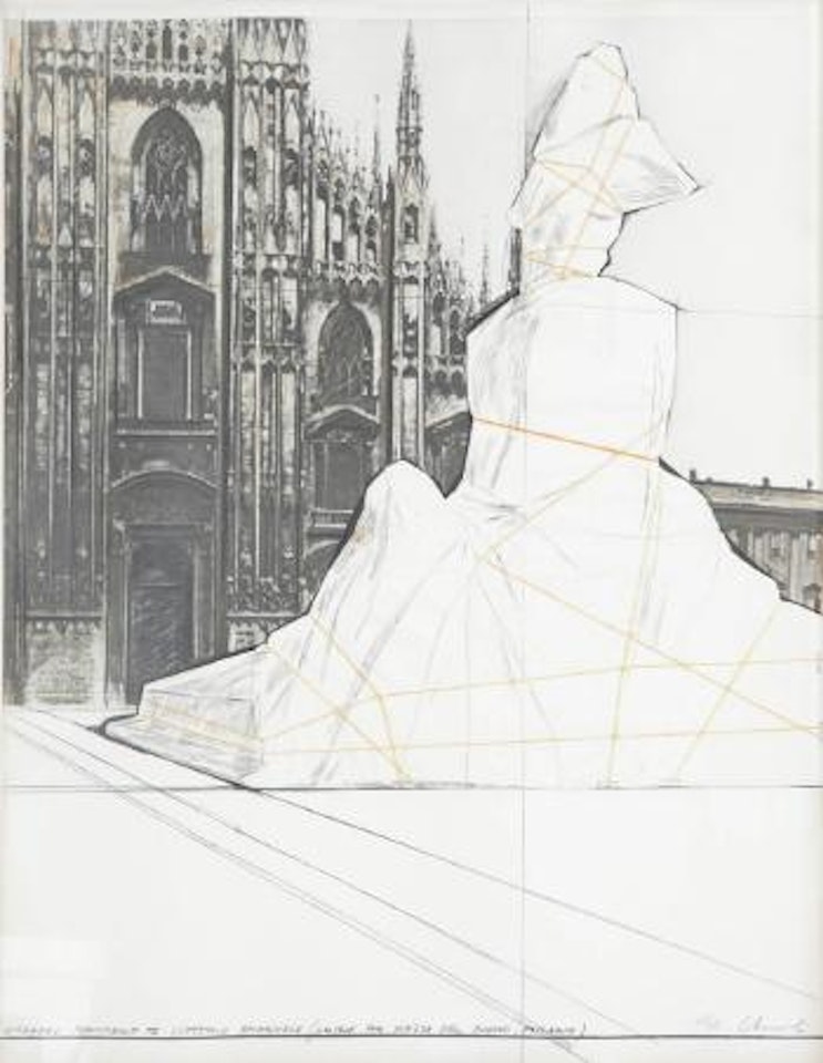 Wrapped monument to Vittorio Emanuele (Project for Piazza del Duomo, Milano) by Christo
