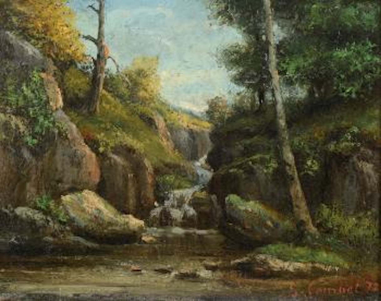 Rivière en sous-bois by Gustave Courbet