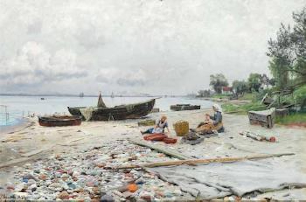 cleaning the net by Peder Mork Monsted