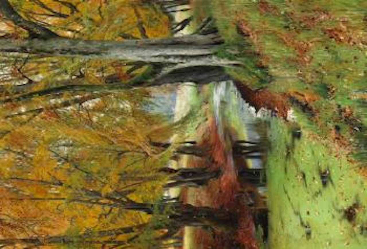 Autumn in Dyrehaven (Deer garden) with grazing deer by Peder Mork Monsted