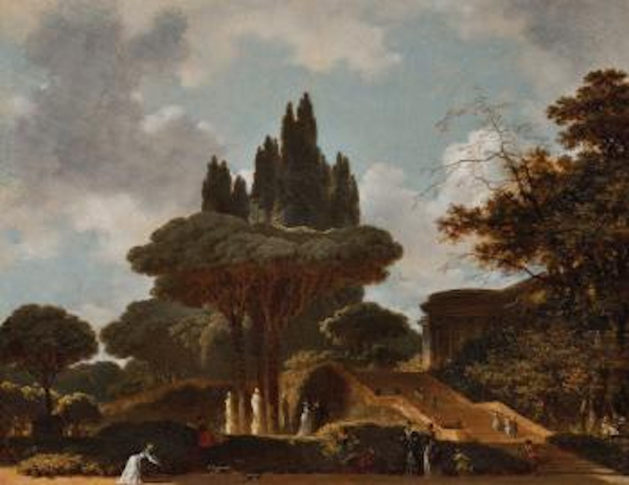 Italian Landscape With Stairs by Jean-Honoré Fragonard