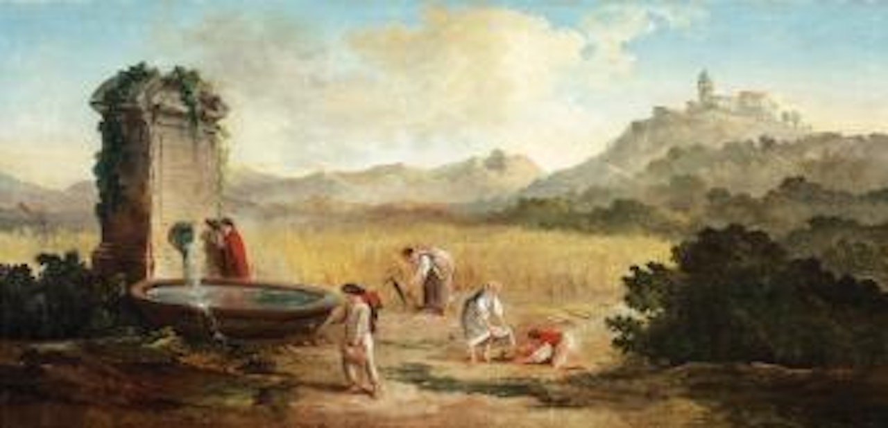 L'été : La Moisson Dans La Campagne Romaine by Hubert Robert