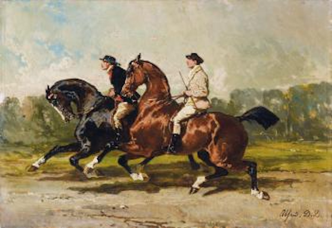 Deux Lads À L'entraînement by Alfred de Dreux