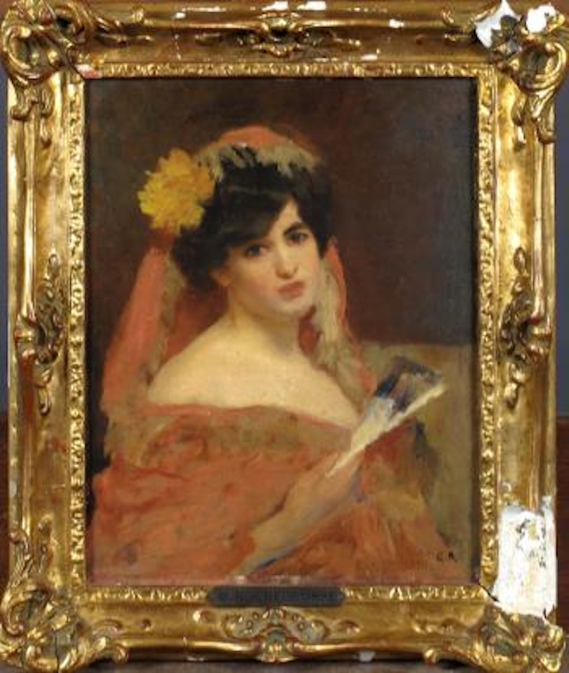 Portrait de femme à l'eventail by Georges Antoine Rochegrosse