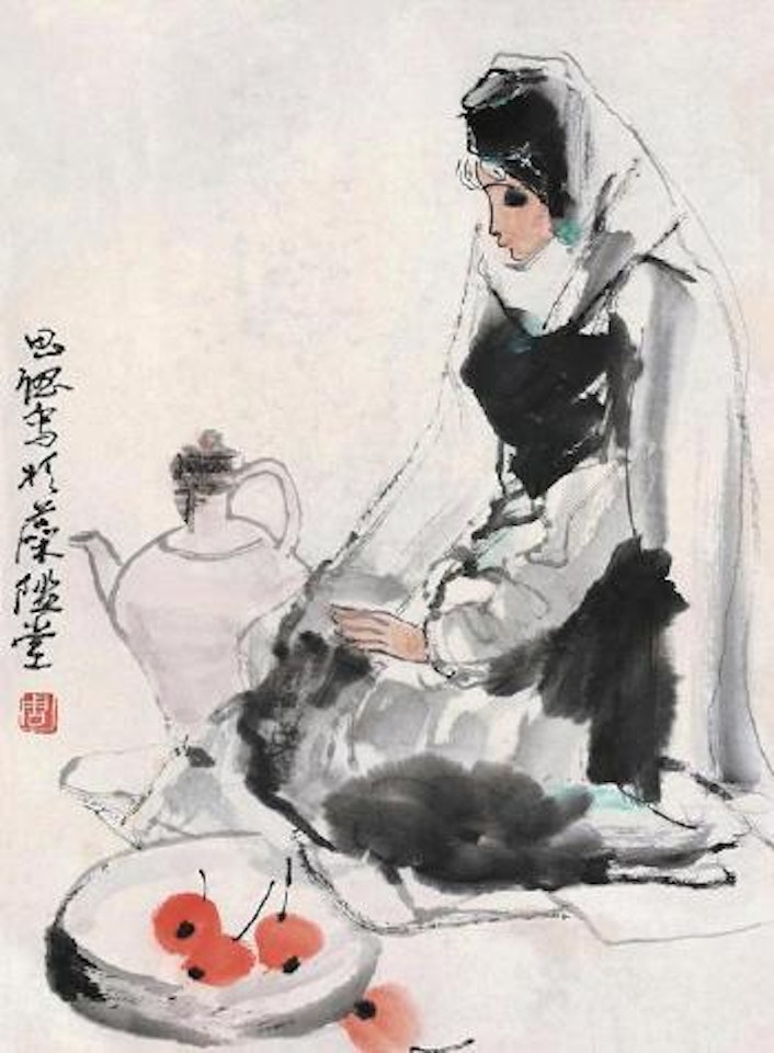 Portrait of a Xinjiang girl by Zhou Sicong