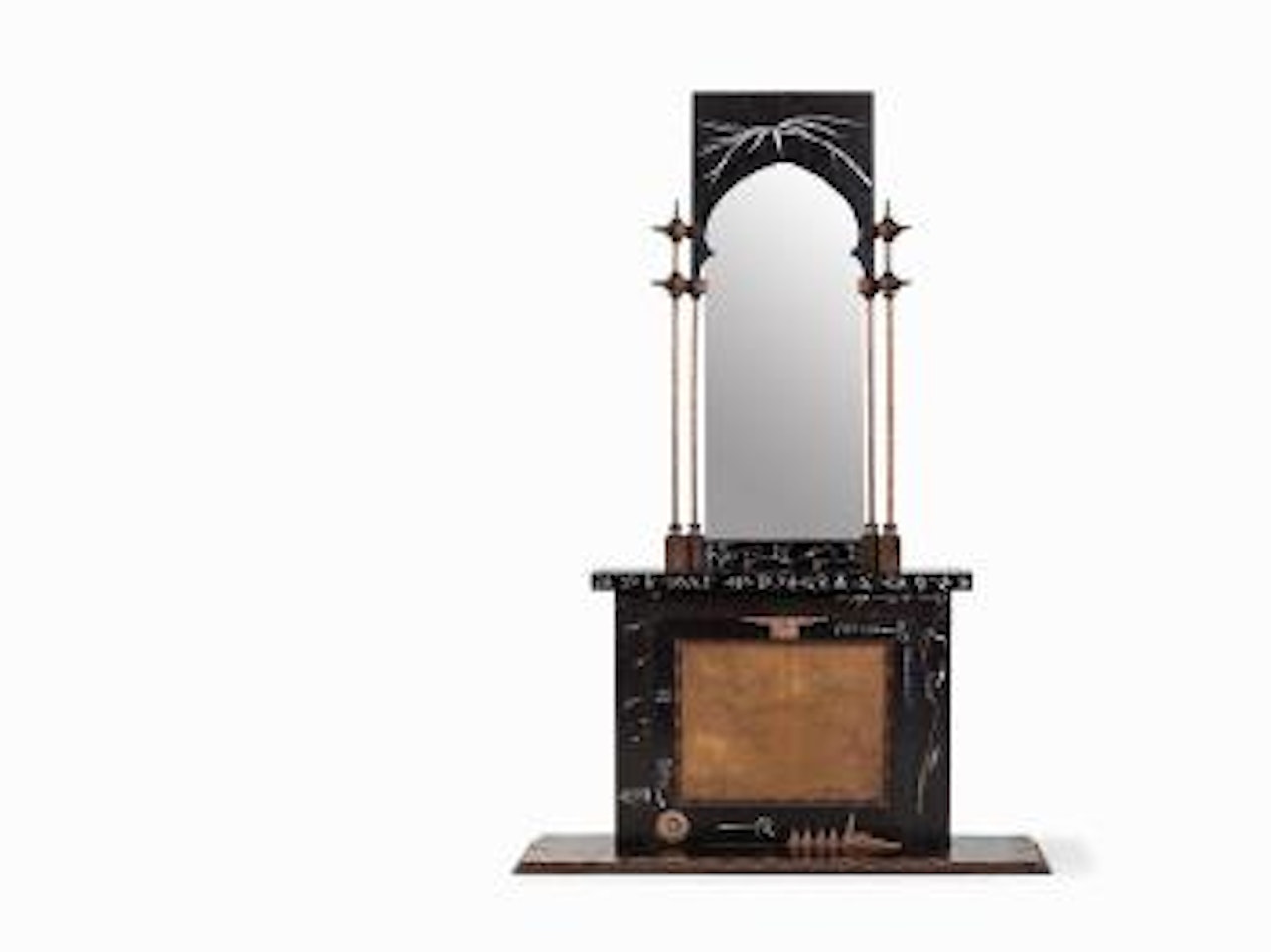 Mantle With Mirror by Carlo Bugatti