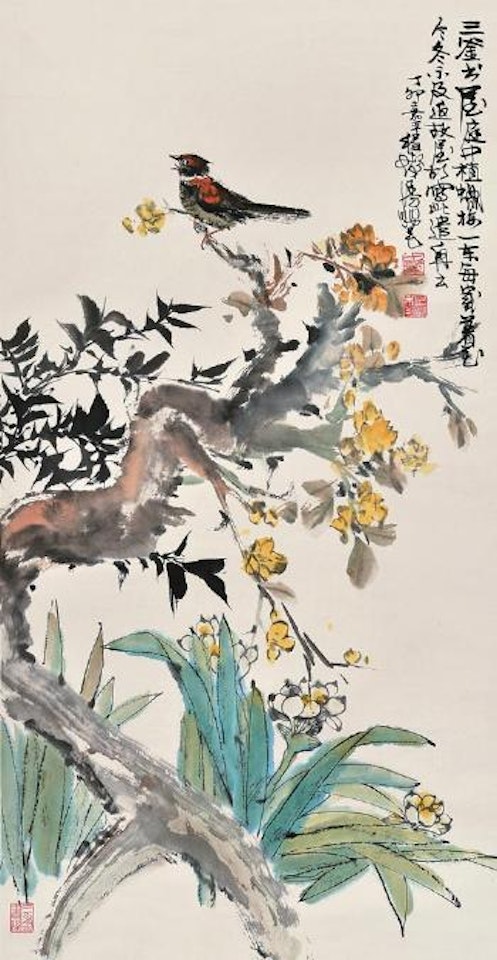 Bird and flowers by Cheng Shifa