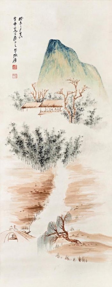 Meeting over a bridge by Zhang Daqian