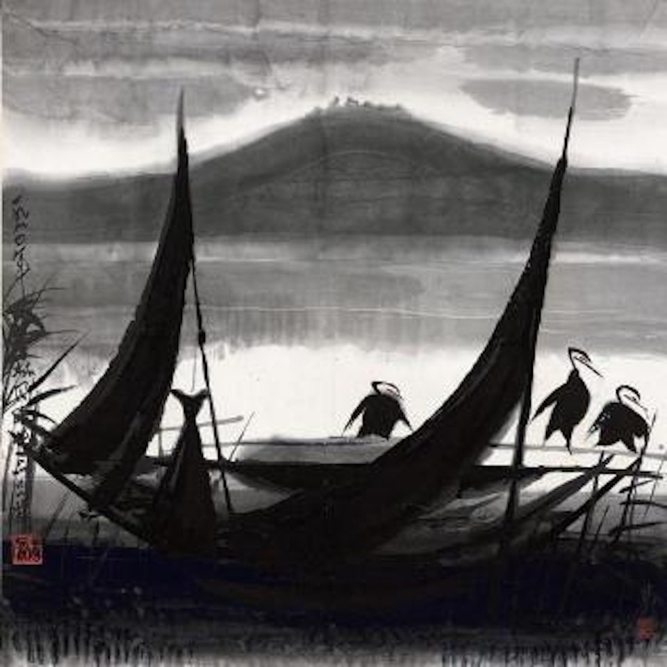 Water bird by Lin Fengmian
