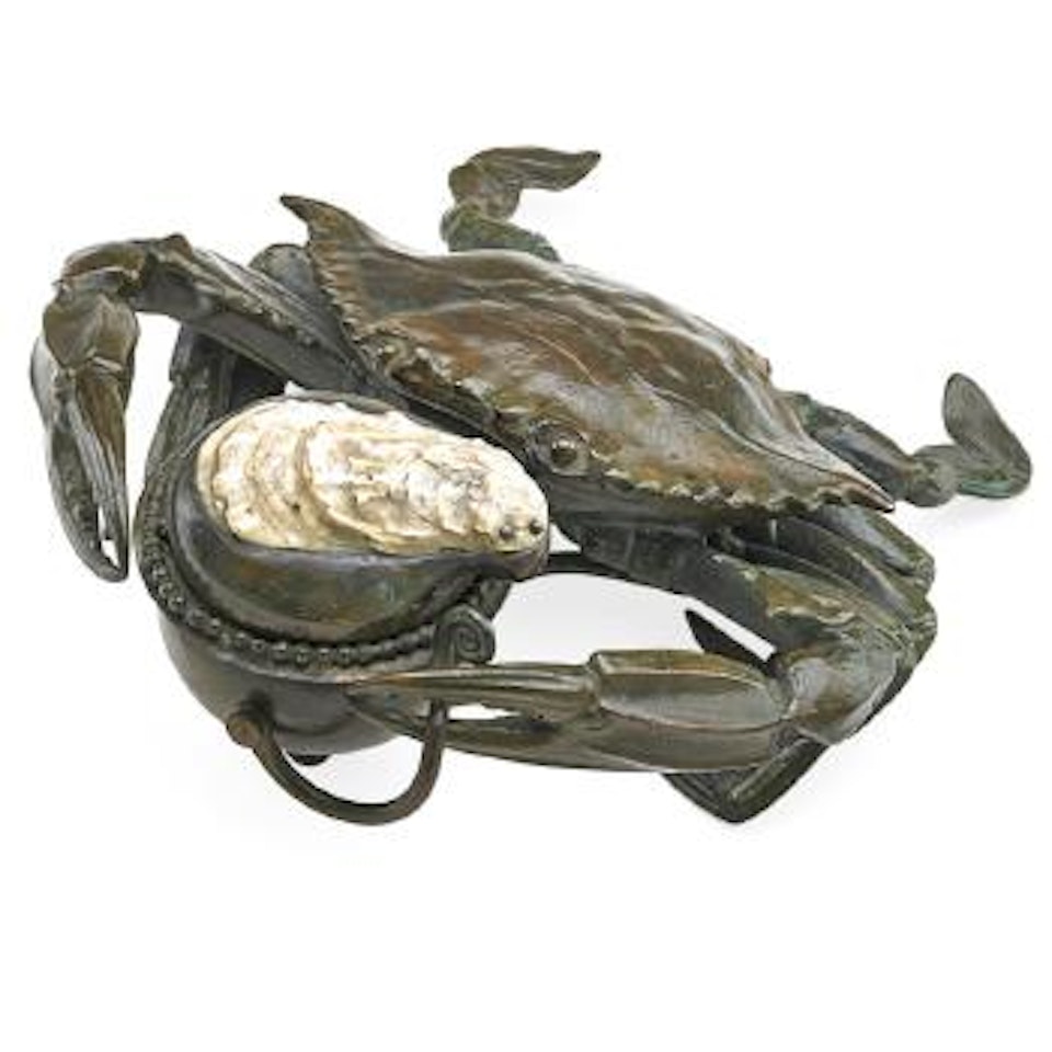 Fine and rare crab inkwell by Tiffany Studios