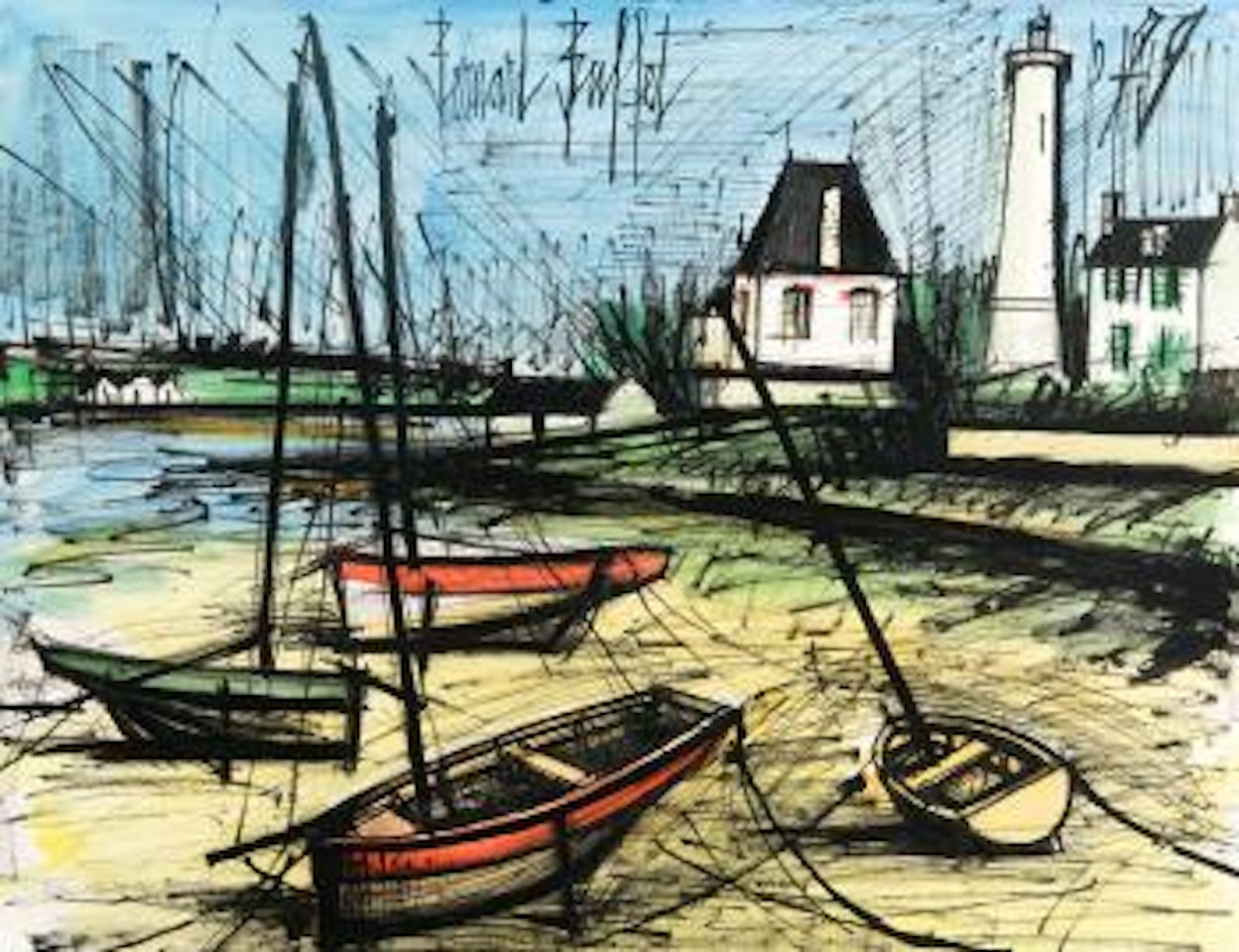 Barques et phare by Bernard Buffet