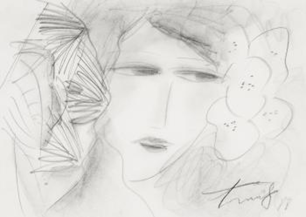 Head of a girl by Walasse Ting