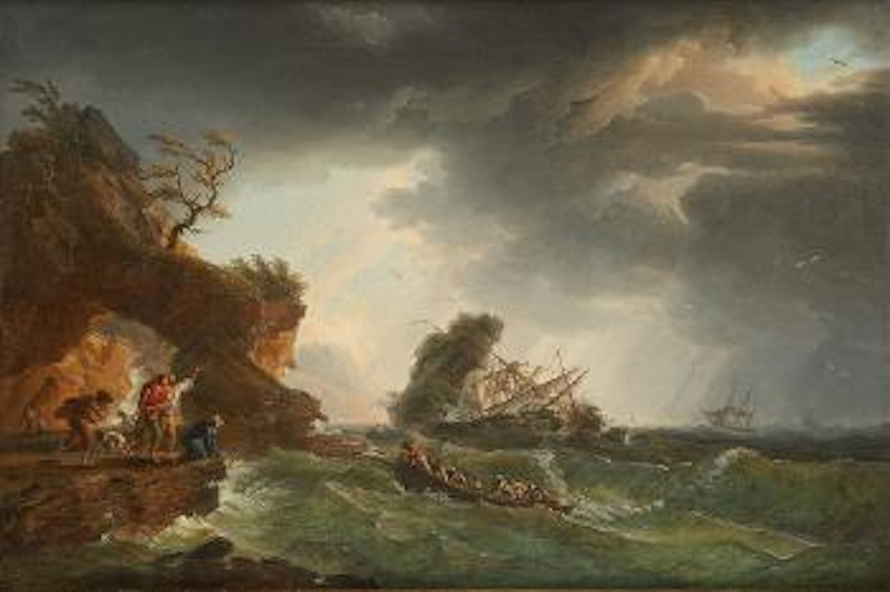 Le sauvetage des naufragés by French School