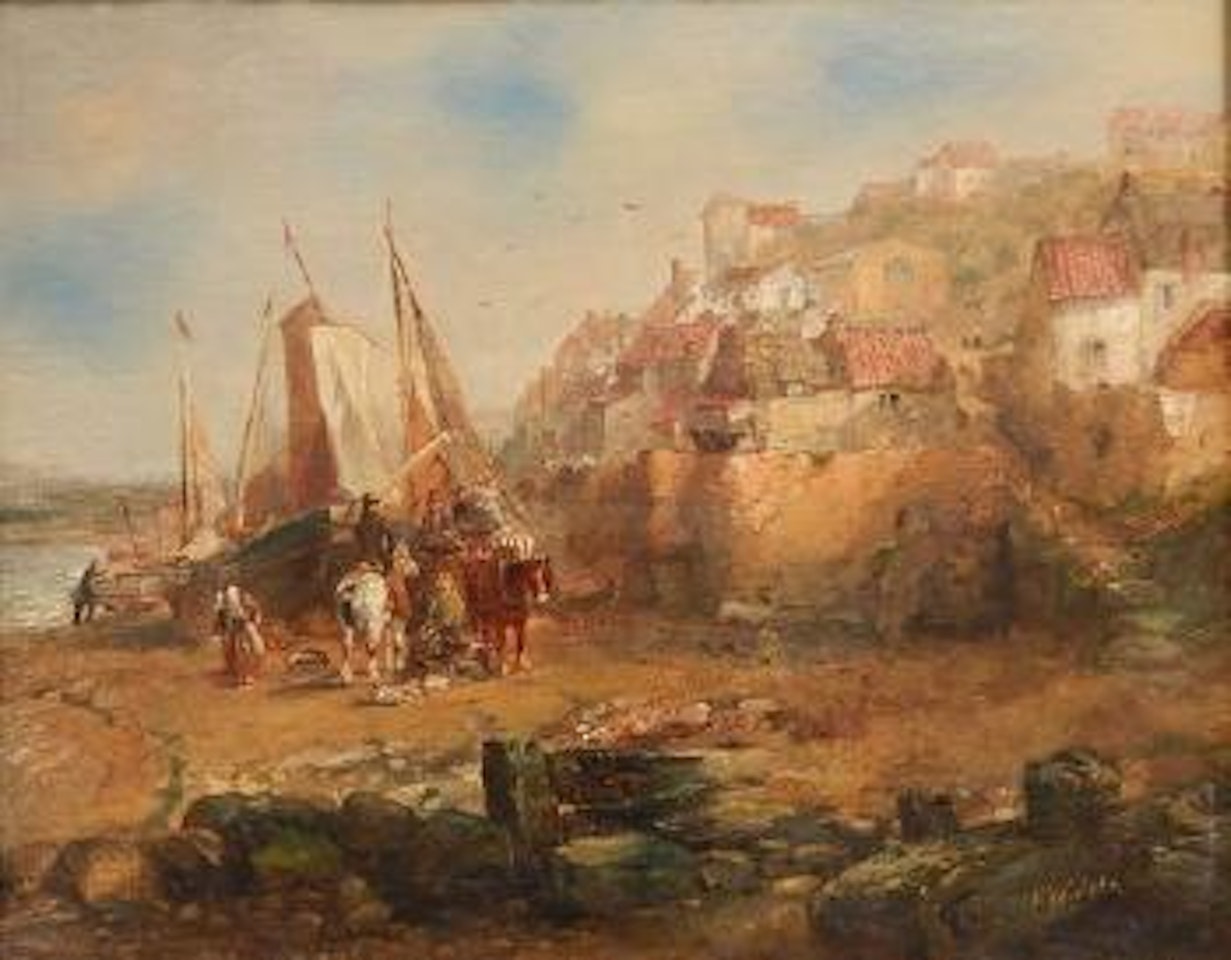 Seacoast village by Edward William Cooke