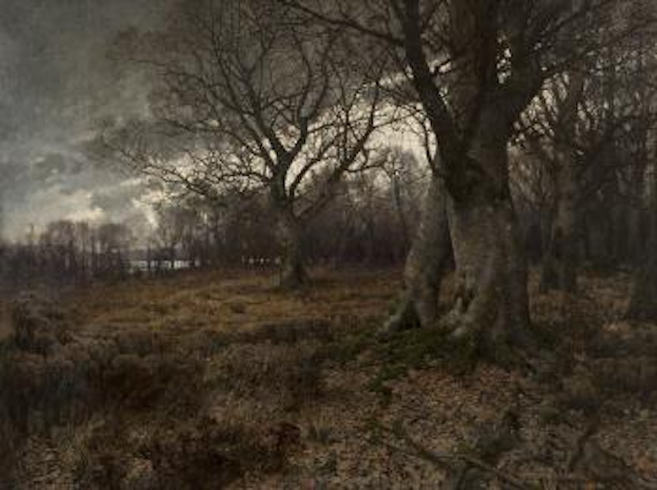 Fontainebleau Forest at twilight by Frederick Judd Waugh