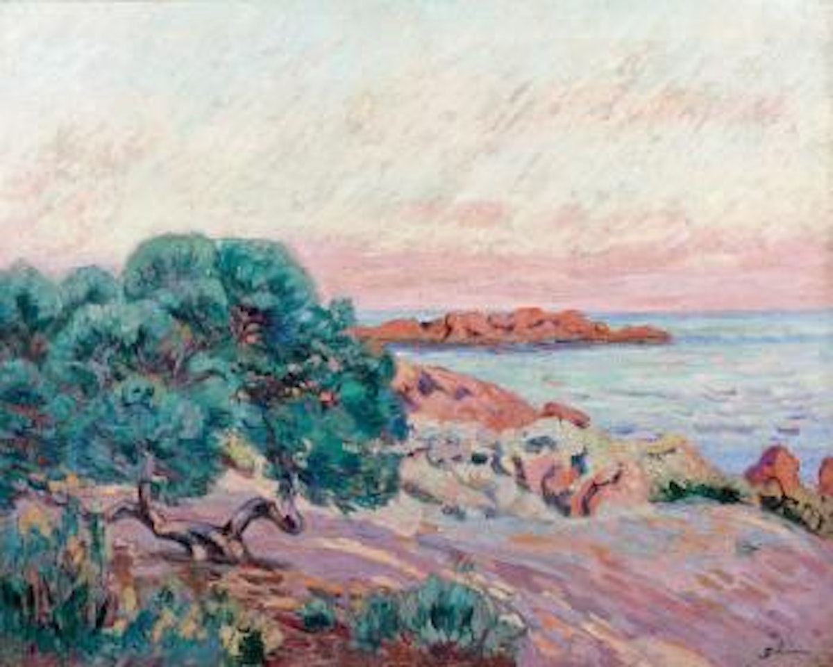 Agay, Ile Besse, soleil couchant by Armand Guillaumin