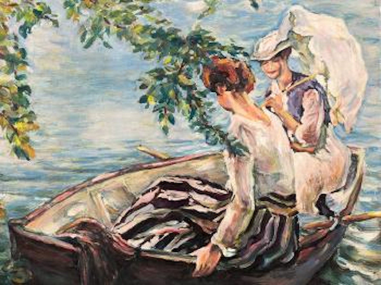 Two Ladies In a Boat by Edward Cucuel
