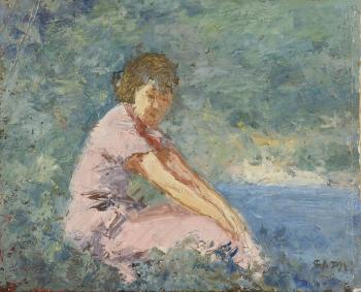 Jeune chinoise au bord de l’eau by Sha Qi