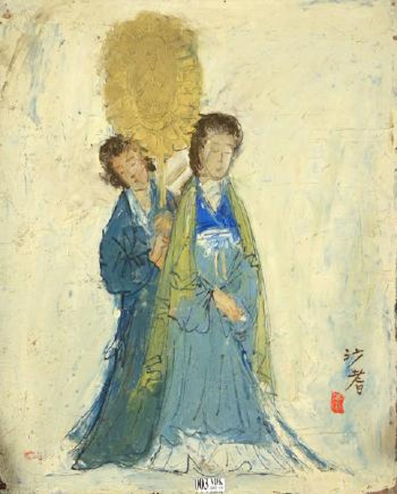 Geisha et sa servante by Sha Qi