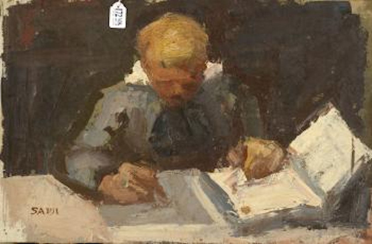 Jeune garçon à la lecture by Sha Qi