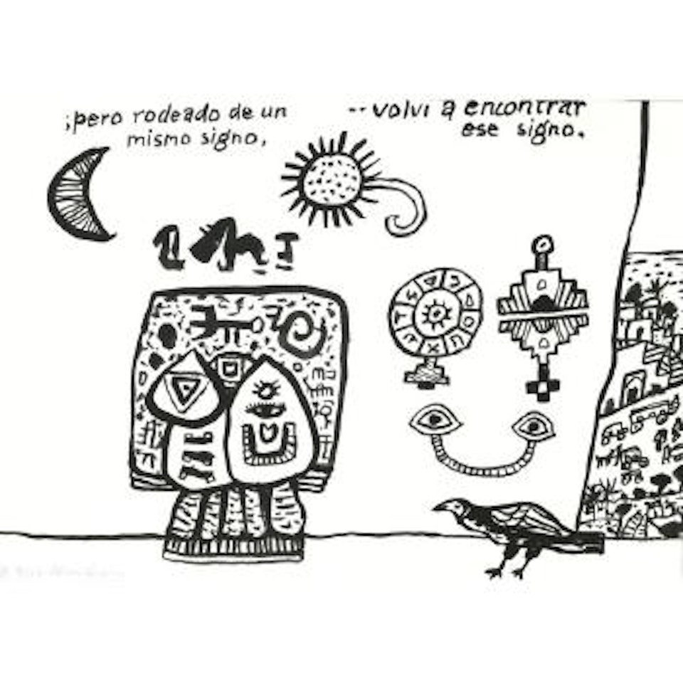 Volvi a encontrar ese signo, pero rodeado de un mismo signo by Alan Davie