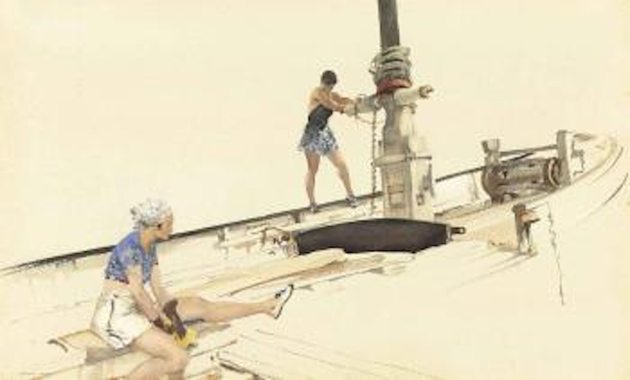 Two on a derelict by William Russell Flint