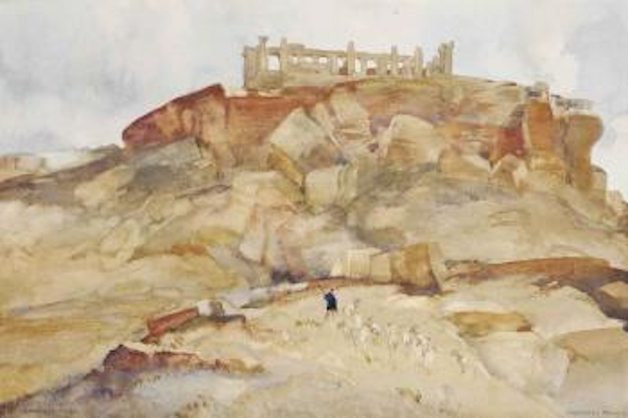 The Temple of Juno, Agrigento, Sicily by William Russell Flint
