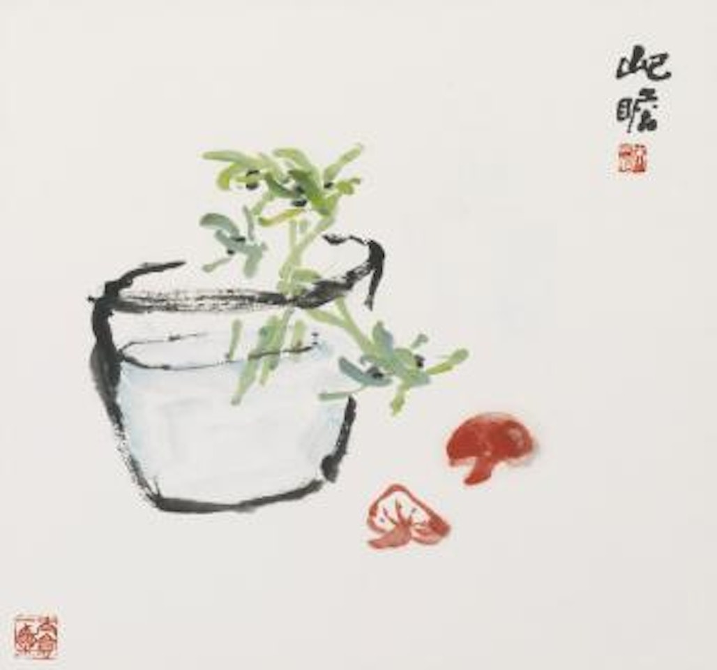 Orchid and Red Mushroom by Zhu Qizhan