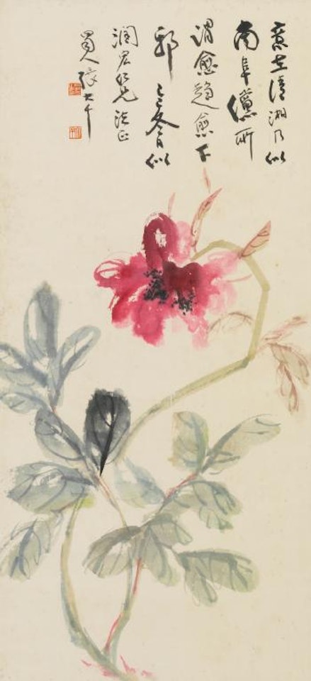 Flower by Zhang Daqian
