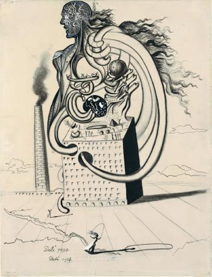 Industrial Life - Prémonition de la guerre civil by Salvador Dali
