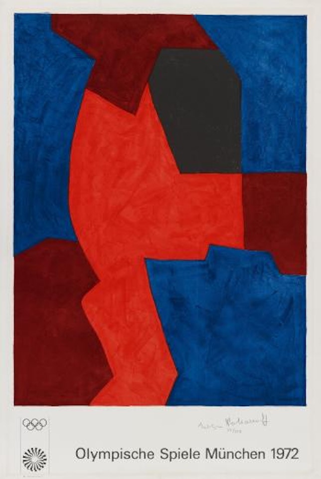 Composition bleue, rouge et noire (poster for the Olympic Games in Munich 1972) by Serge Poliakoff