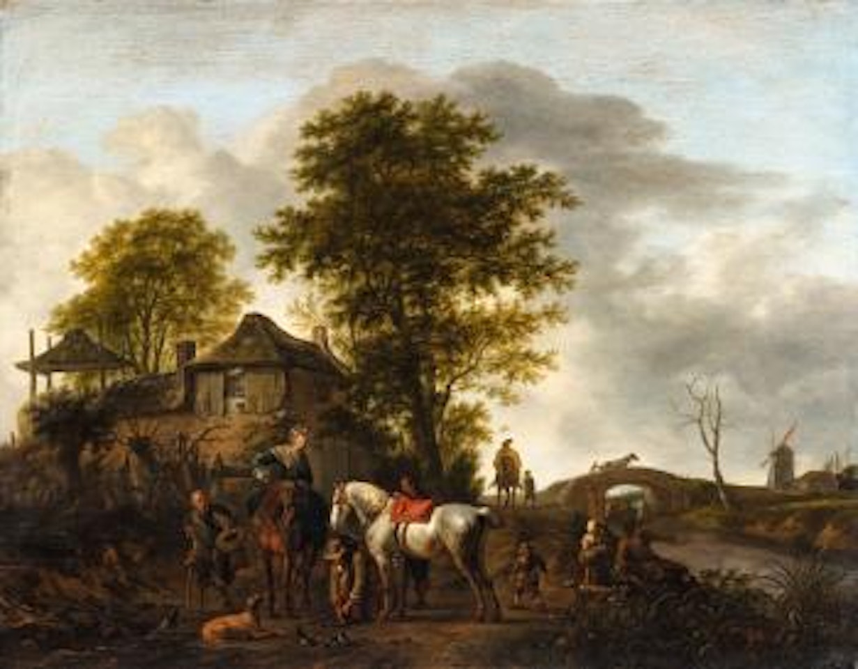 A Landscape with Horsemen and Peasants by Philips Wouwerman