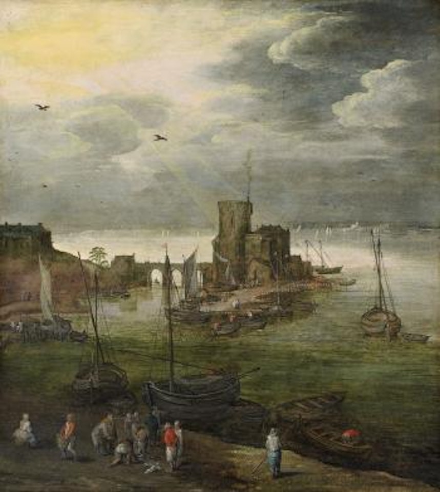 Harbour Scene with Fishermen by Joos de Momper the Younger