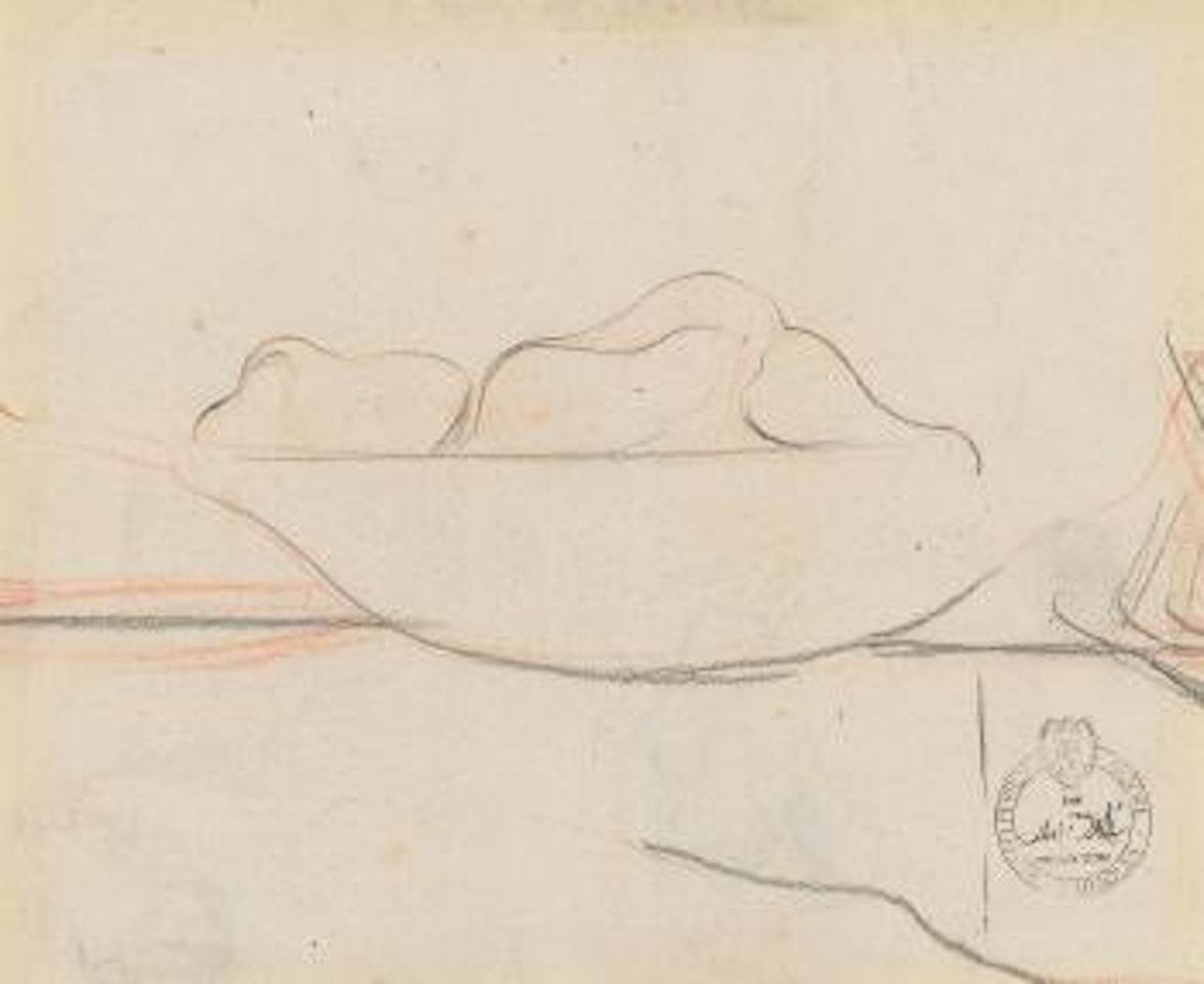 Étude pour le tableau 'Apparition d'un visage et d'un compotier sur une plage' by Salvador Dali